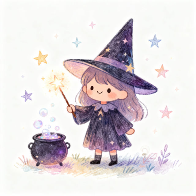 Cute Witch Drawings - Created with AI gallery