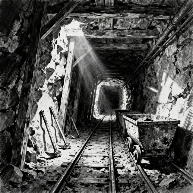 Mining Drawings - AI Generated gallery