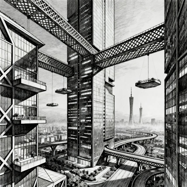 Architectural Sketch - AI Generated gallery