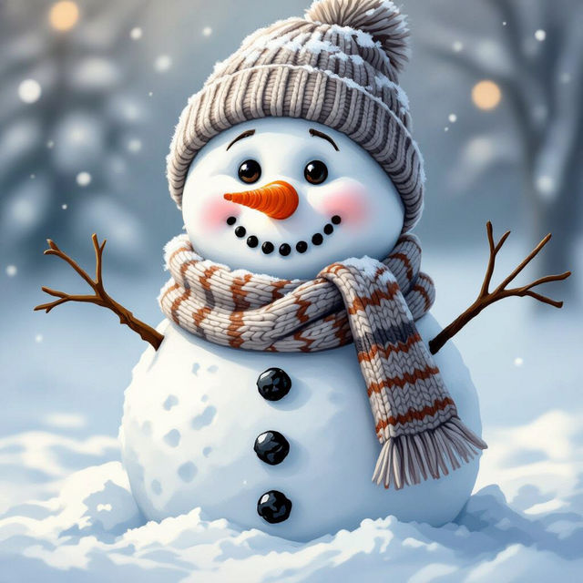 Realistic Snowman Drawings gallery