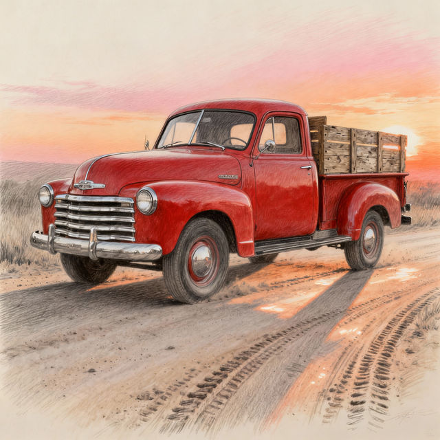Pickup Truck Drawings - AI Generated gallery