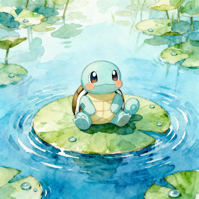Squirtle Drawing - Made With AI gallery