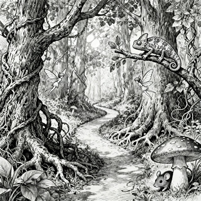 Black and White Drawings - AI Generated gallery