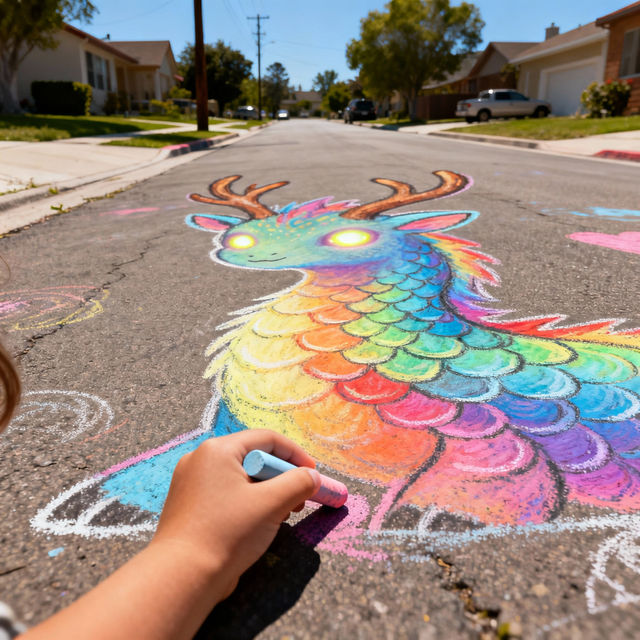 Sidewalk Chalk Drawings - Made With AI gallery