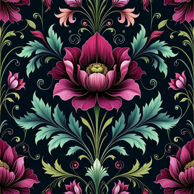 Dark Floral Peel and Stick Wallpaper gallery
