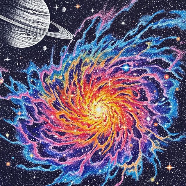 Explore Stunning Space Drawings Created With AI gallery