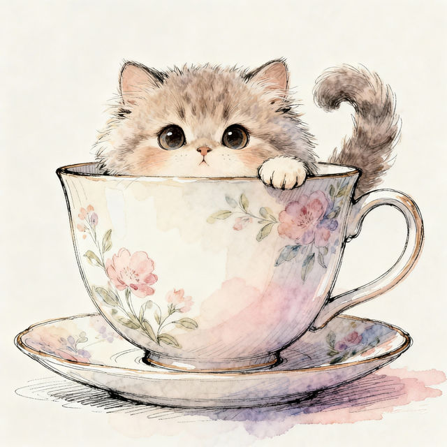 Cute Drawing Cat Art gallery