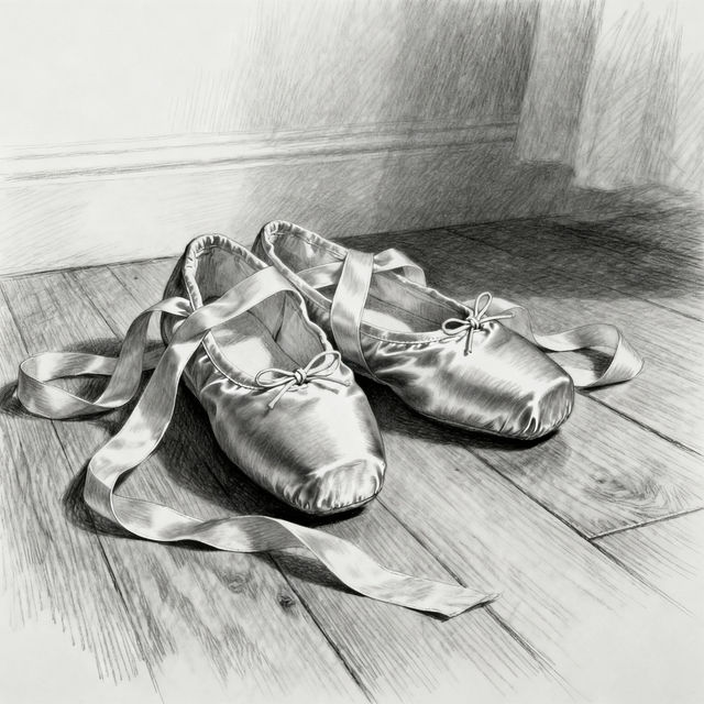 Ballet Shoes Drawing Easy gallery