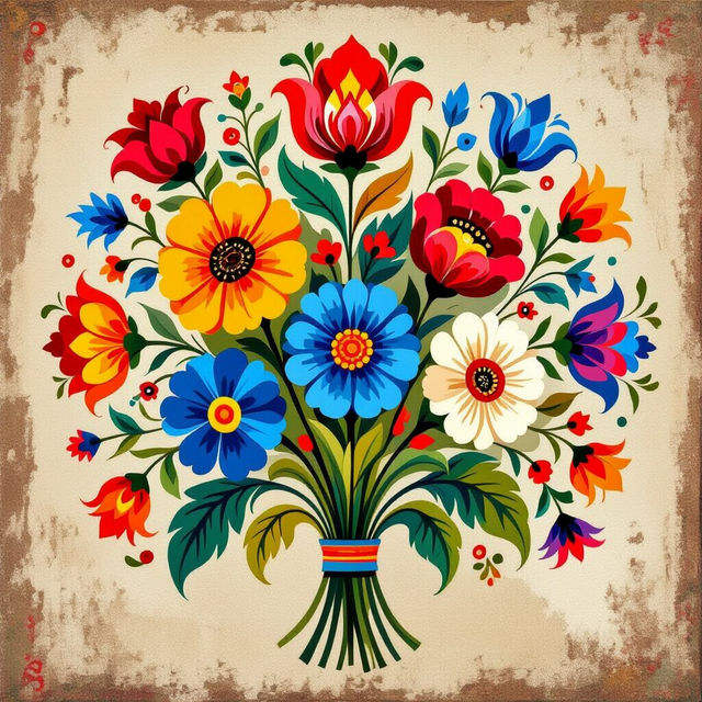 Folk Art Flowers - Made With AI gallery