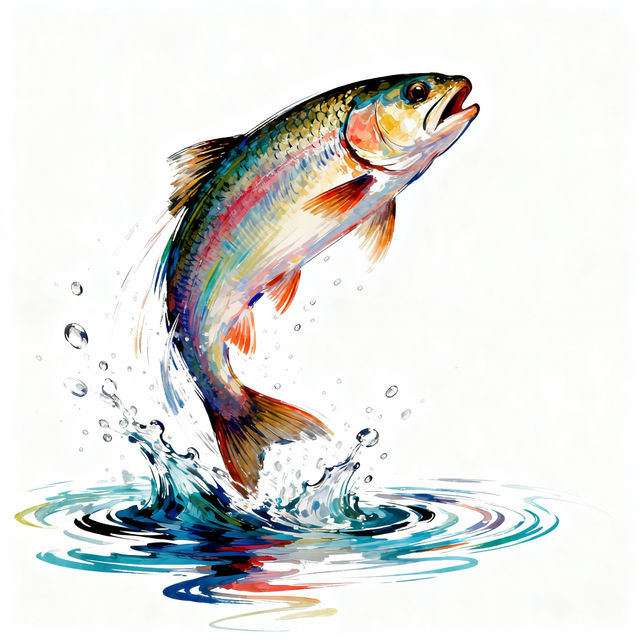Fish Jumping Out Of Water Drawings gallery