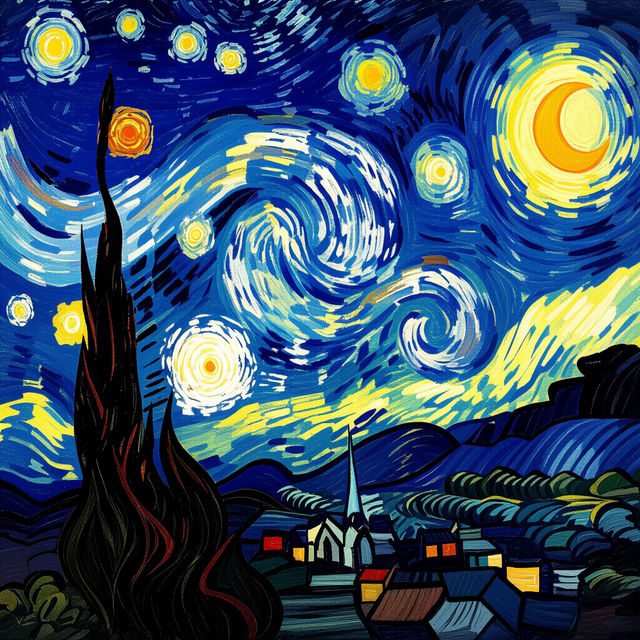 Starry Night Art - AI Generated gallery