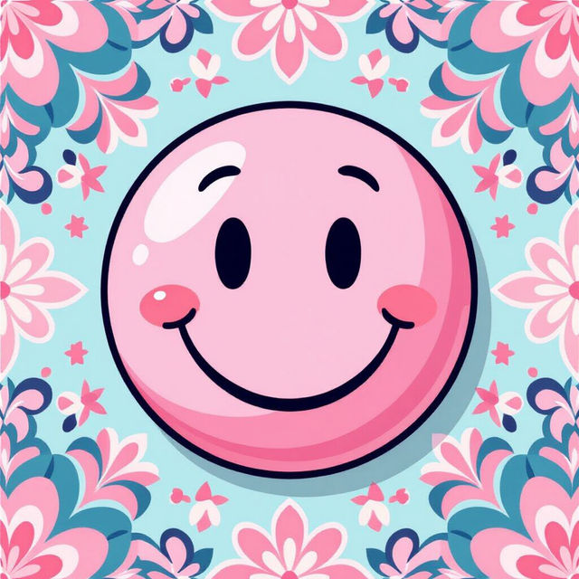 Pink Smiley Face Preppy Wallpaper gallery