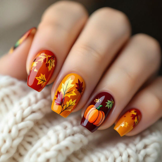 Simple Fall Nail Art gallery