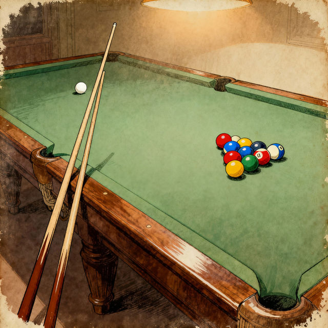 Pool Table Drawings - AI Generated Art gallery