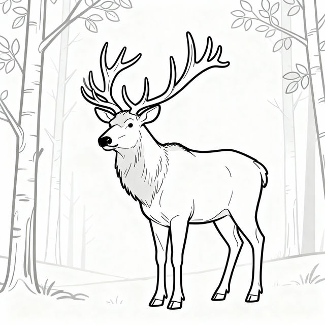 Elk Drawing Easy gallery
