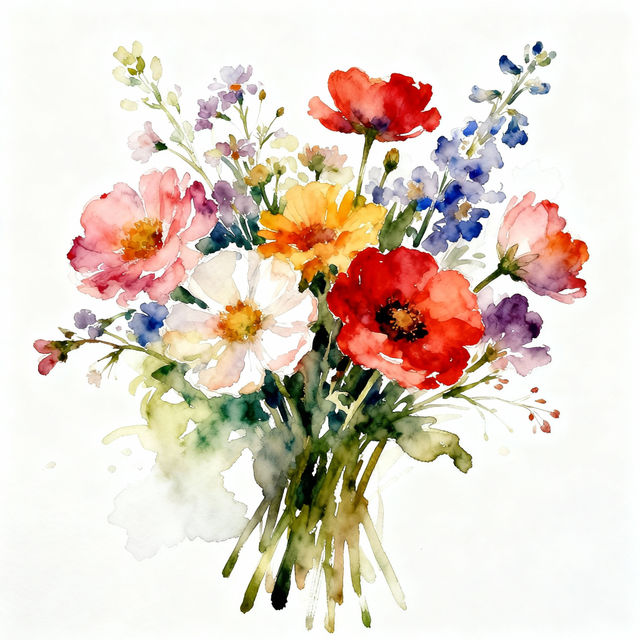 Flowers Drawing With Color gallery