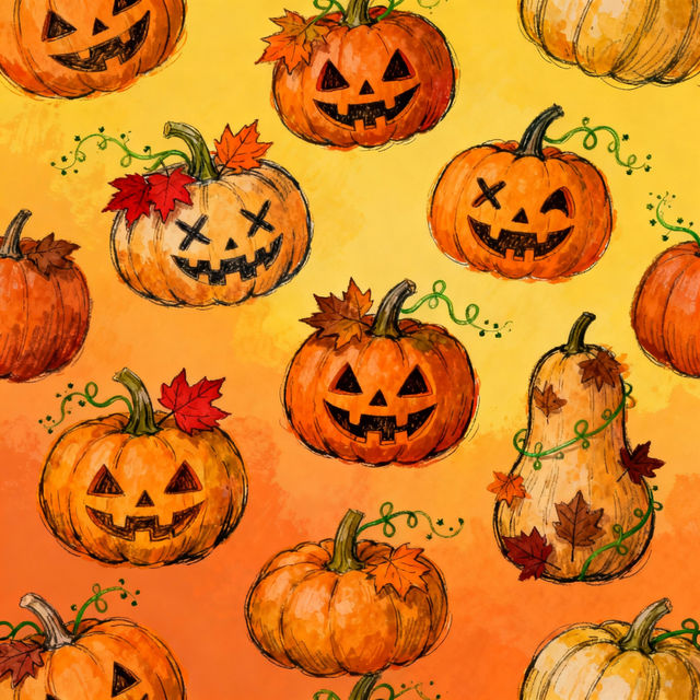 Drawing Pumpkins - AI Art gallery