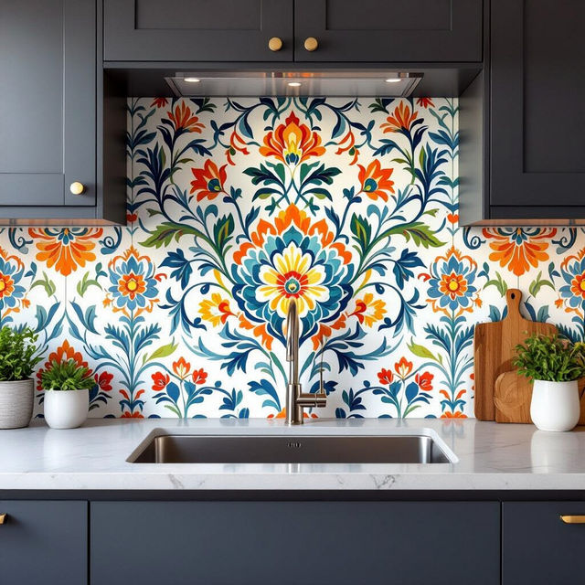 Wallpaper Backsplash Ideas gallery