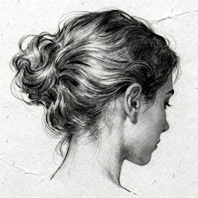 Back of Head Drawings - AI Generated Art gallery