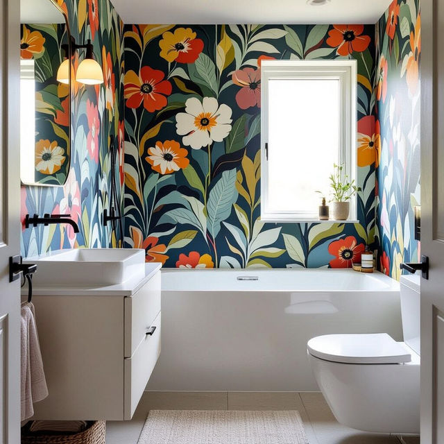 Small Bathroom Wallpaper gallery