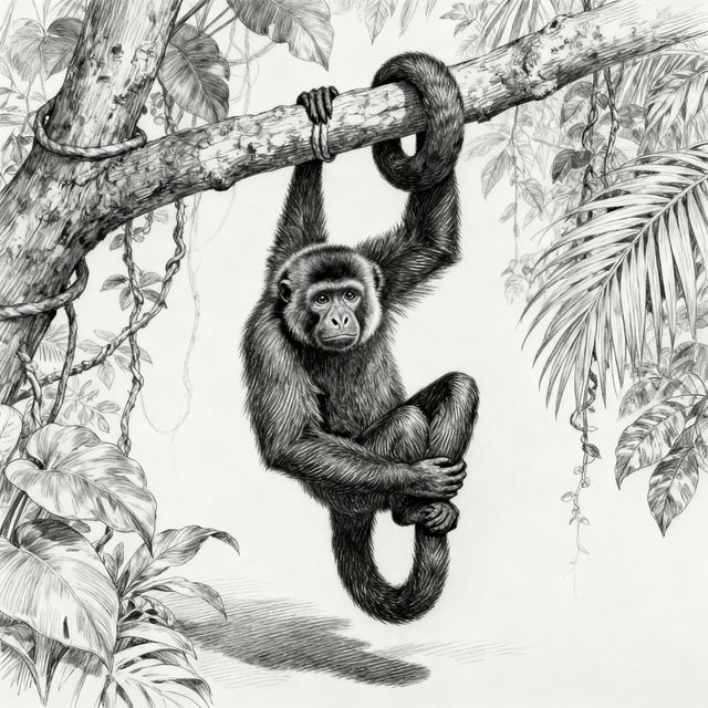Howler Monkey Drawings - AI Generated Art gallery