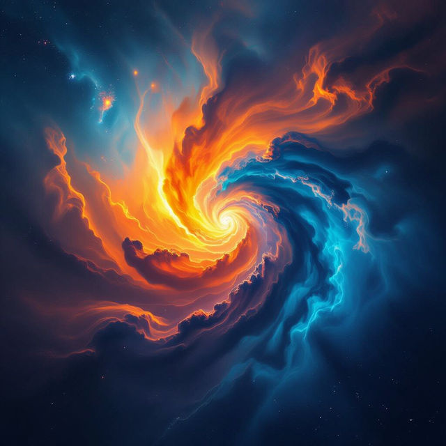 Orange and Blue Wallpaper - AI Generated gallery