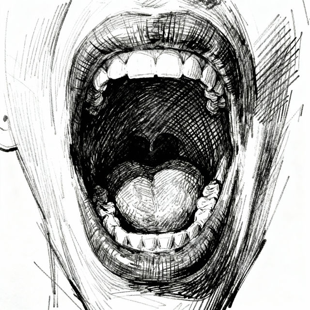 Mouth Open Drawings - AI Generated gallery