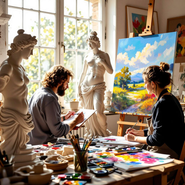 Two People Drawing Reference Art gallery