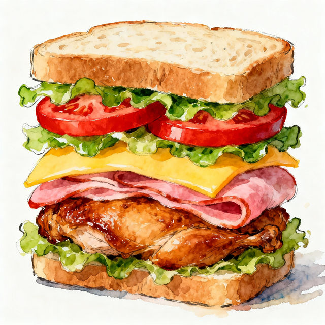 Sandwich Drawings - Made With AI gallery
