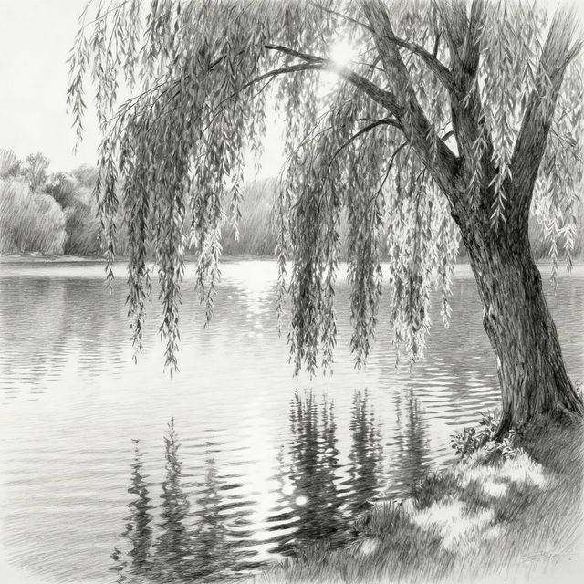 Willow Tree Drawings - AI Generated Art gallery