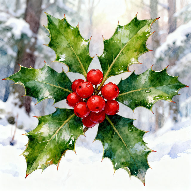 Holly Leaves Drawings - AI Generated Art gallery