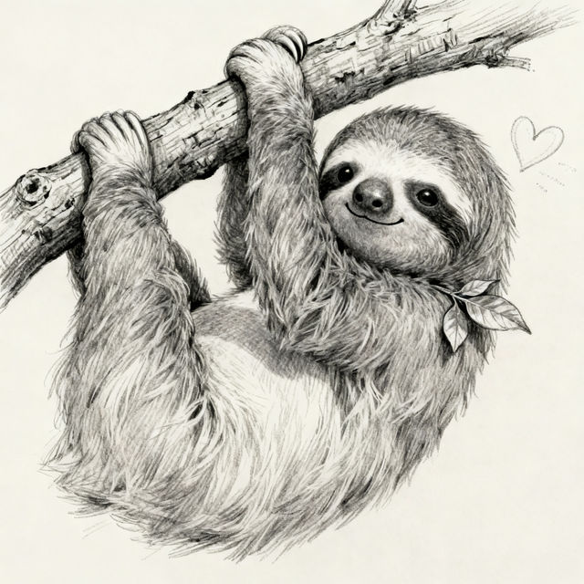 Sloth Sketch Art - Made With AI gallery