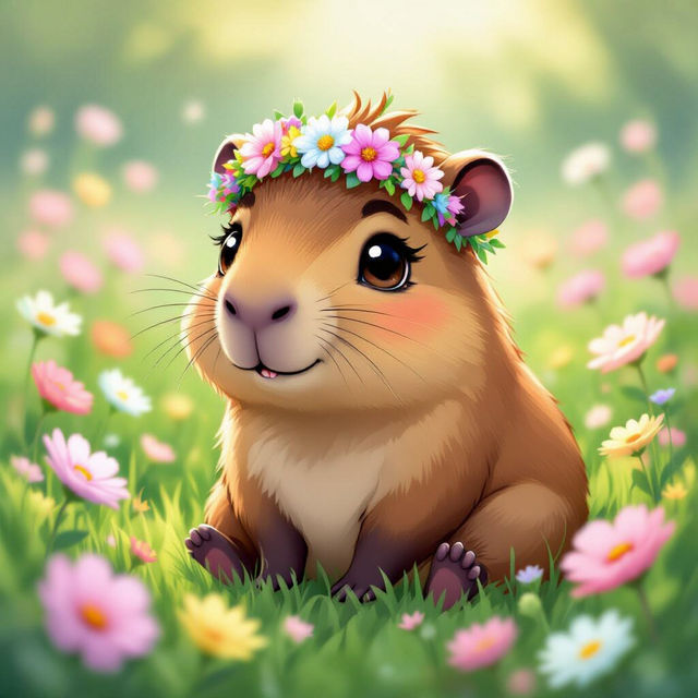 Kawaii Cute Cartoon Capybara Wallpaper gallery