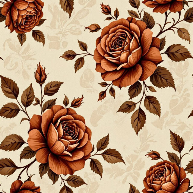 Brown Floral Wallpaper - AI Generated gallery