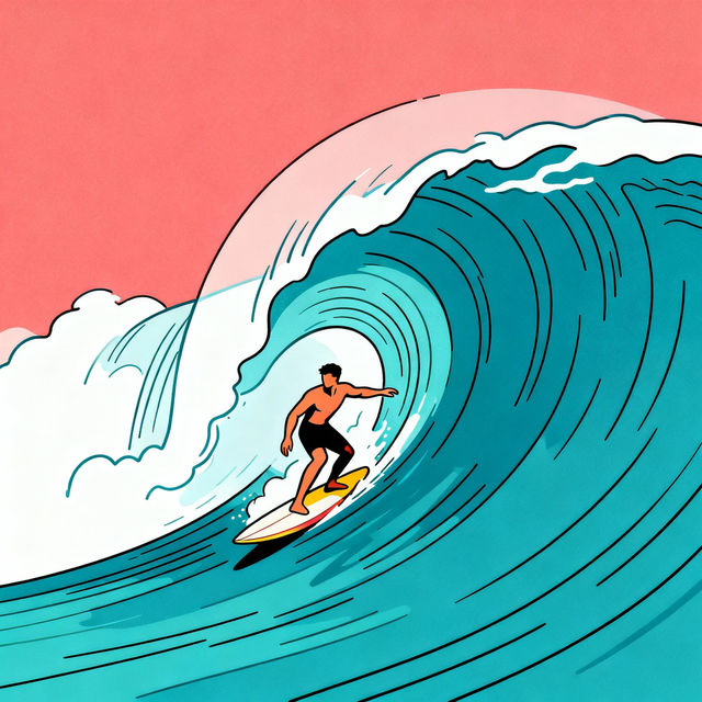 Surfing Drawings - AI Generated gallery