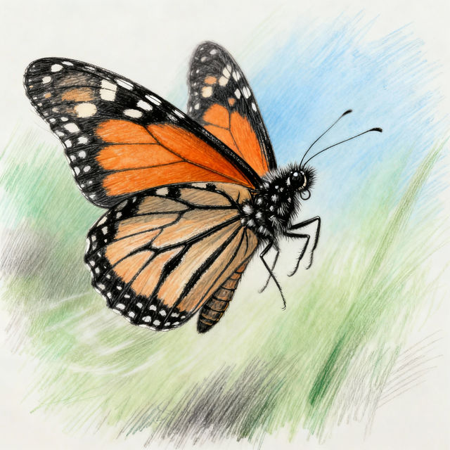 Butterfly Flying Drawing gallery