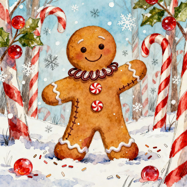 Gingerbread Man Drawings - AI Generated gallery
