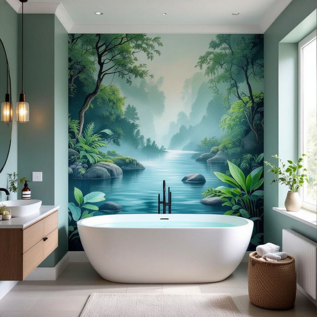 Bathroom Wallpapers - Made With AI gallery