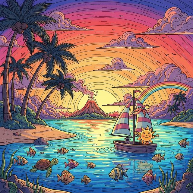 Explore AI-Generated Island Drawings gallery