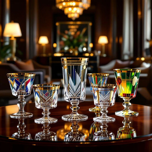 Art Deco Glassware - AI Generated gallery