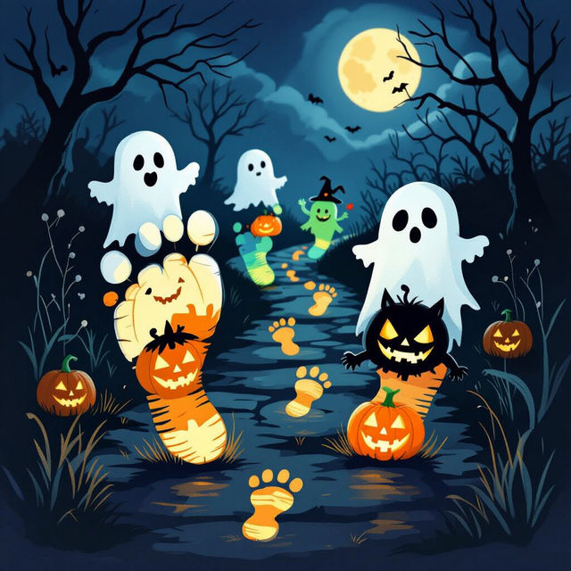 Halloween Footprint Art gallery