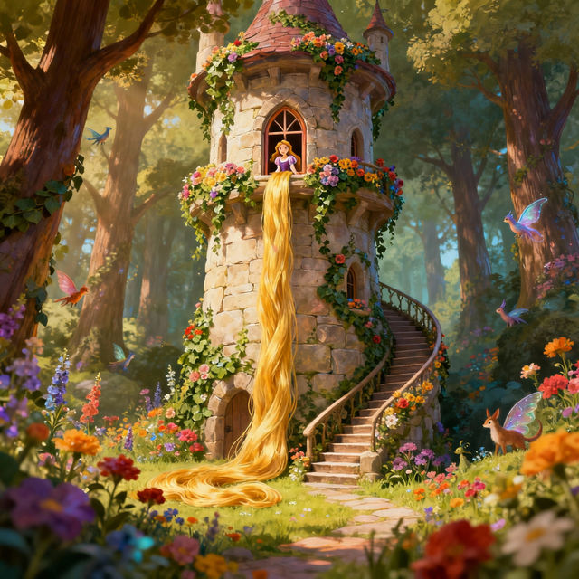 Rapunzel Tower Drawings - AI Generated Art gallery