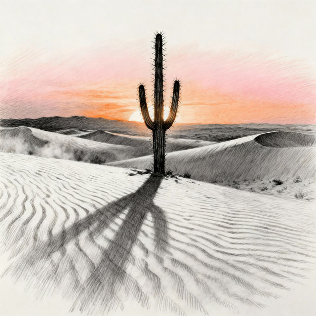 Drawing Of Desert - AI Art gallery