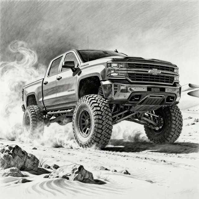 Lifted Chevy Truck Drawings gallery