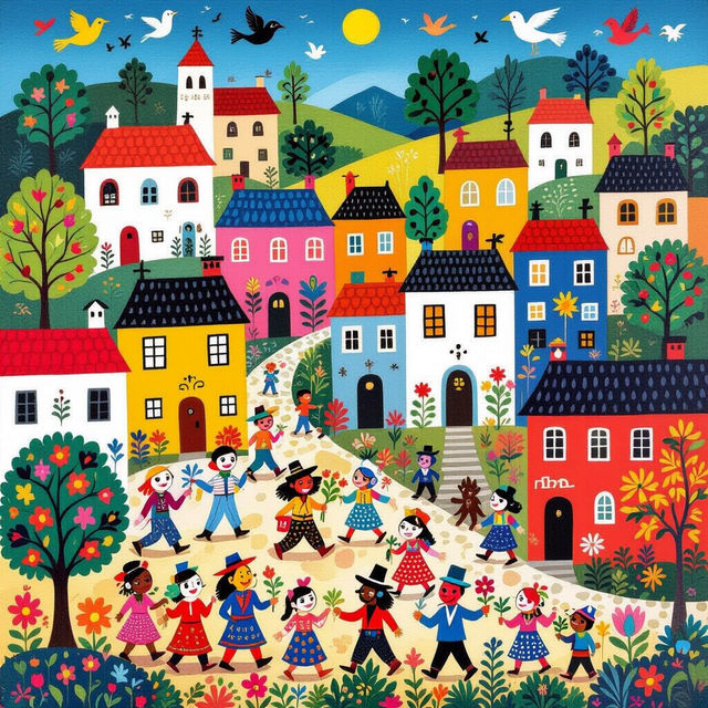 Generate Inspiring AI Folk Art gallery