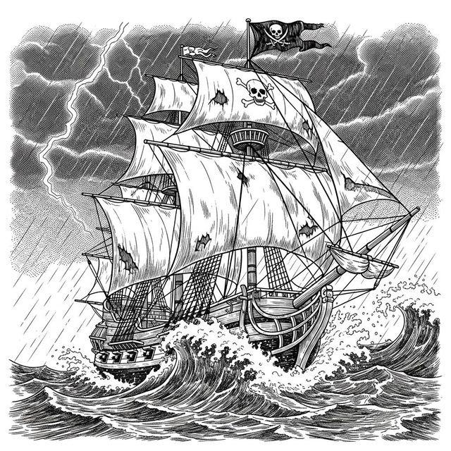 Explore AI-Generated Pirate Ship Drawings gallery