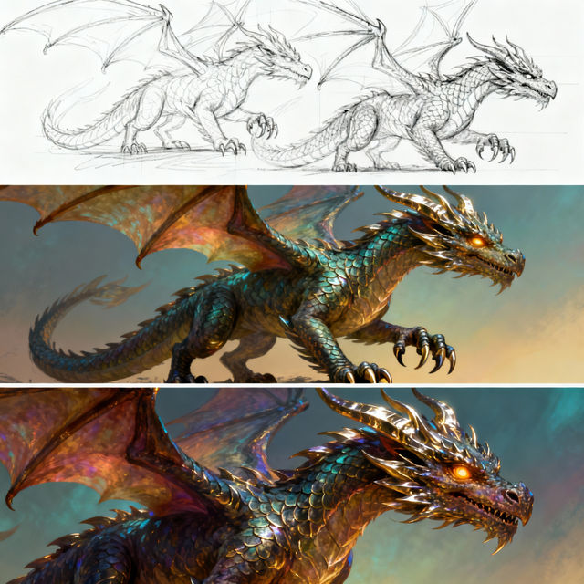 Dragon Drawing Step By Step gallery