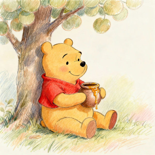 Cute Pooh Drawings gallery