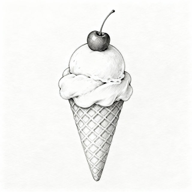 Ice Cream Cone Drawing Easy gallery