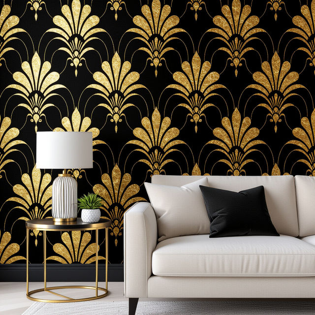 Black And Gold Peel And Stick Wallpaper gallery